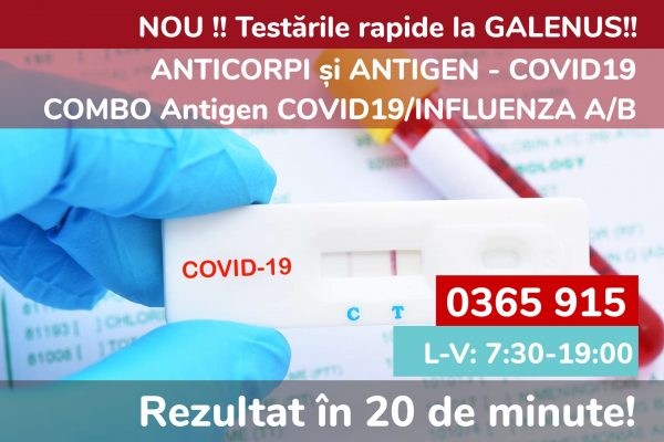 Testarea COVID-19 la Tg. Mureș, prin Centrul Medical GALENUS