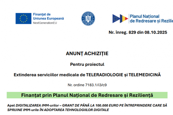 Invitație participare anunț achiziție – software ERP Medical