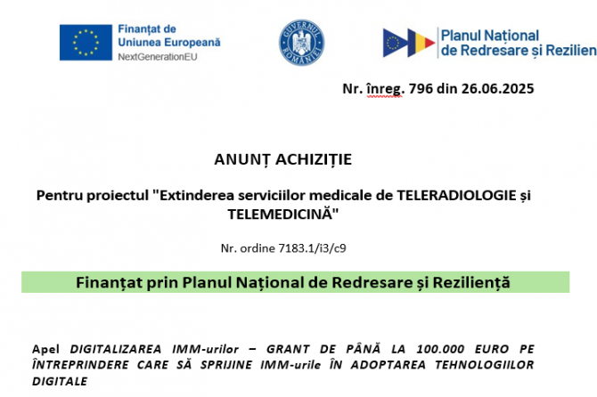 Invitație participare anunț achiziție – domeniu www